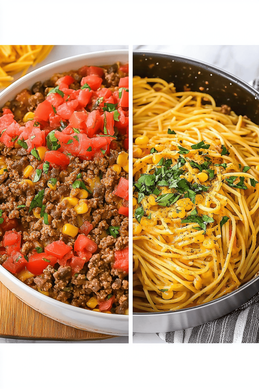 Taco Spaghetti Recipe slice on plate showing perfect texture and swirl pattern