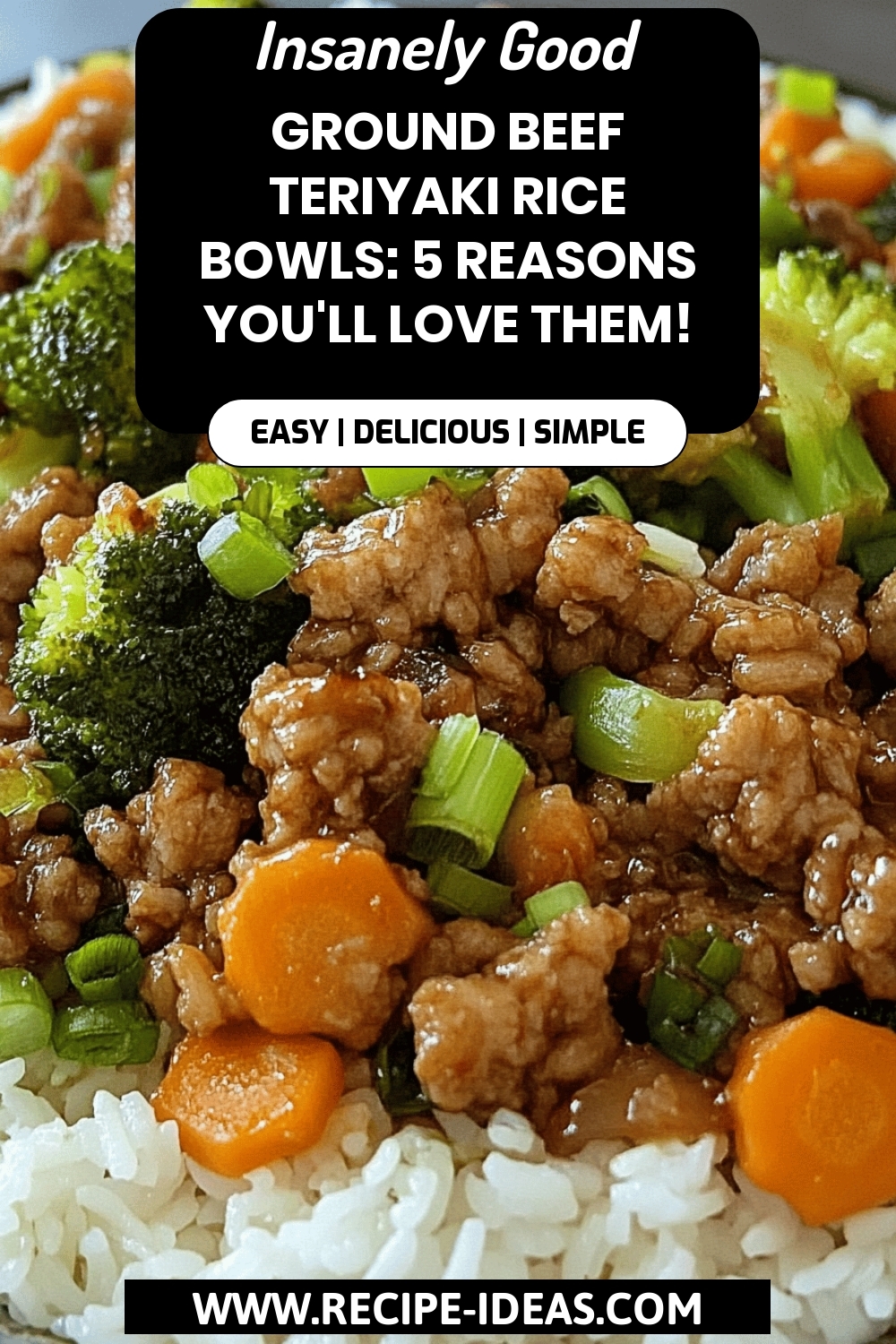 Teriyaki Rice Bowls final dish beautifully presented and ready to serve