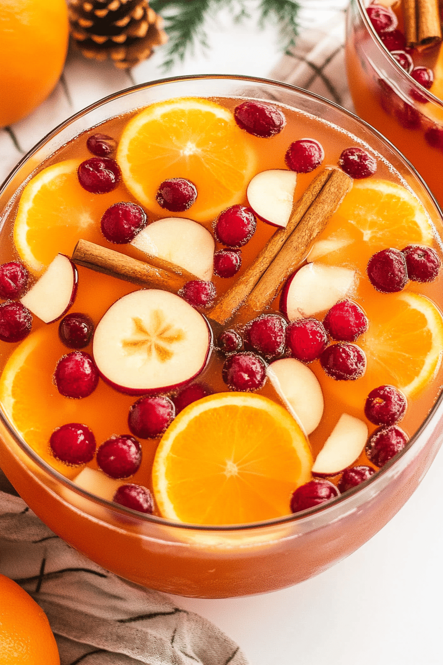 Thanksgiving Punch Recipe ingredients organized and measured on kitchen counter