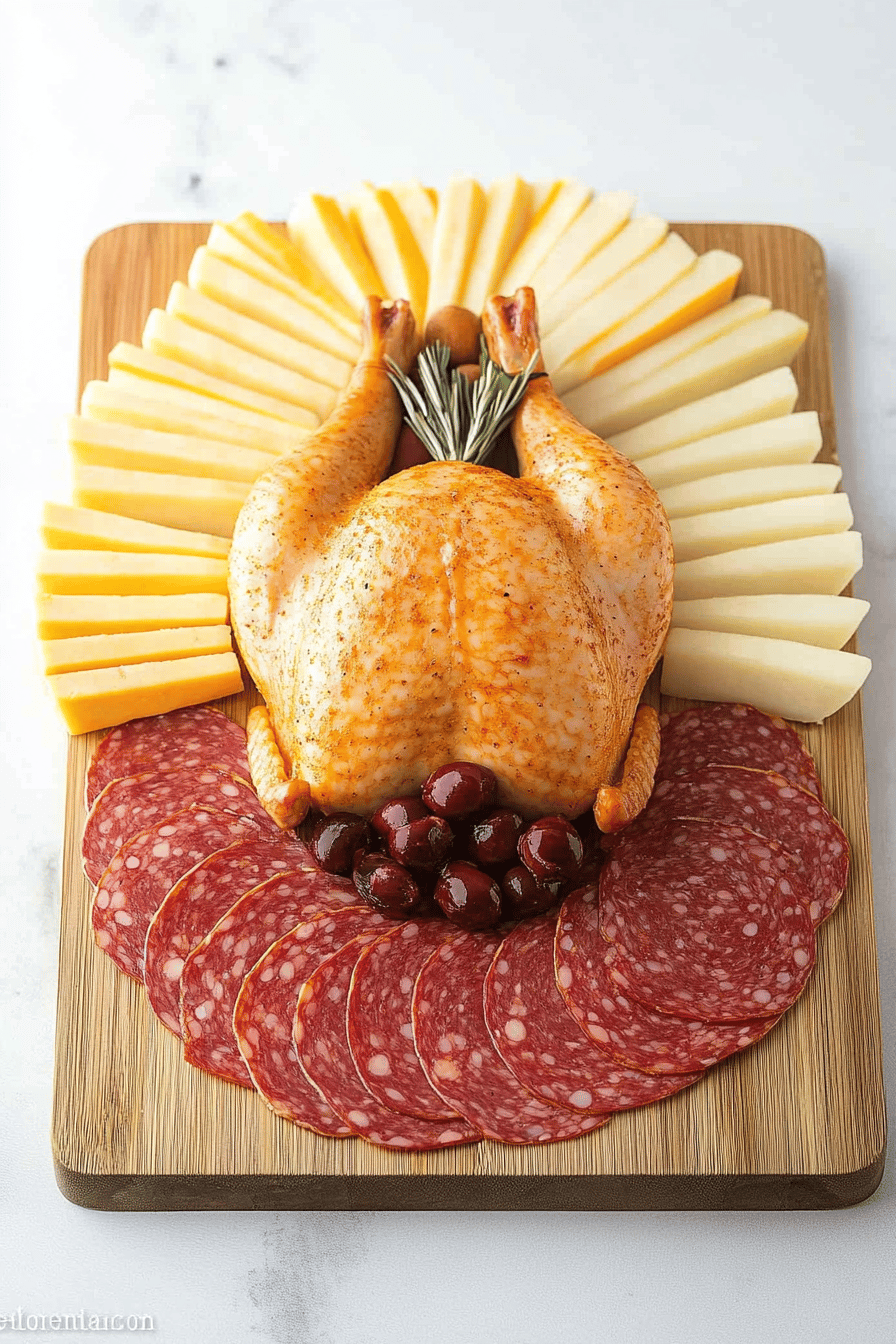 Thanksgiving Turkey Charcuterie Board final dish beautifully presented and ready to serve