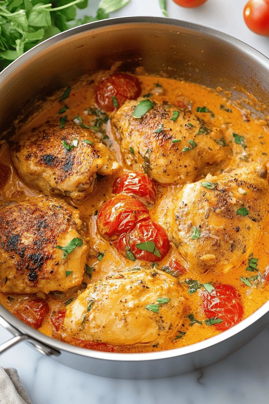 Tomato Chicken Recipe slice on plate showing perfect texture and swirl pattern