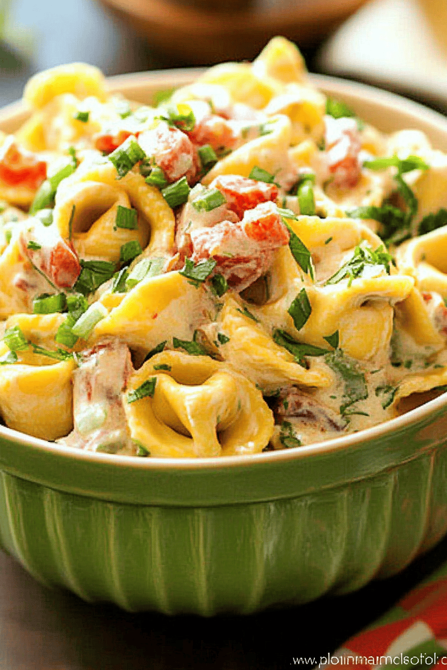 Tortellini Salad Recipe final dish beautifully presented and ready to serve