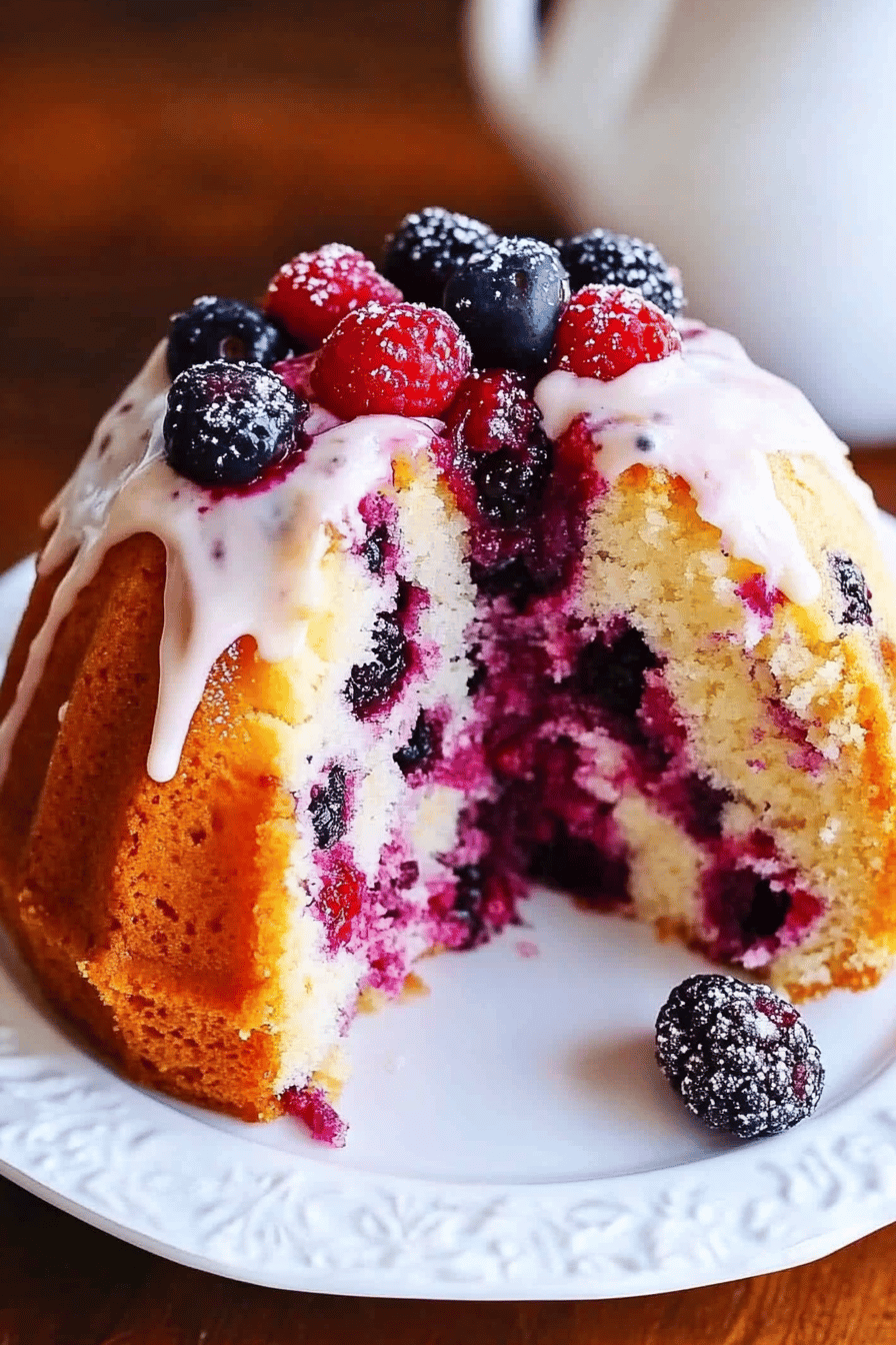 Triple Berry Bundt Cake