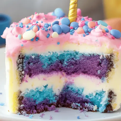 Unicorn Poke Cake