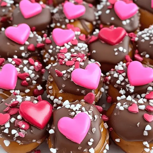 Valentines Day Caramel Pretzel Bites