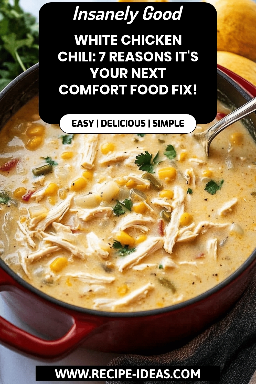 White Chicken Chili final dish beautifully presented and ready to serve