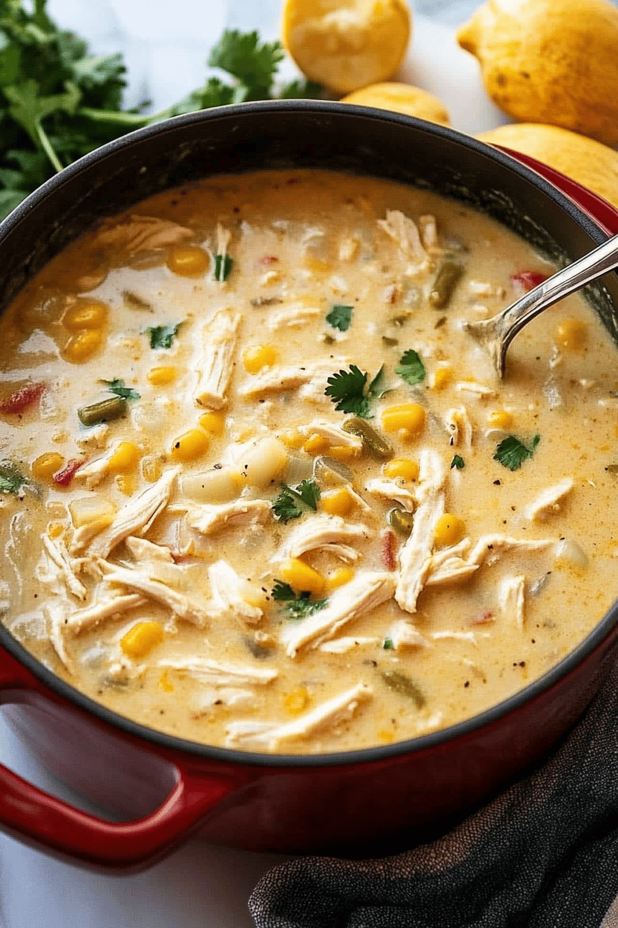 White Chicken Chili slice on plate showing perfect texture and swirl pattern