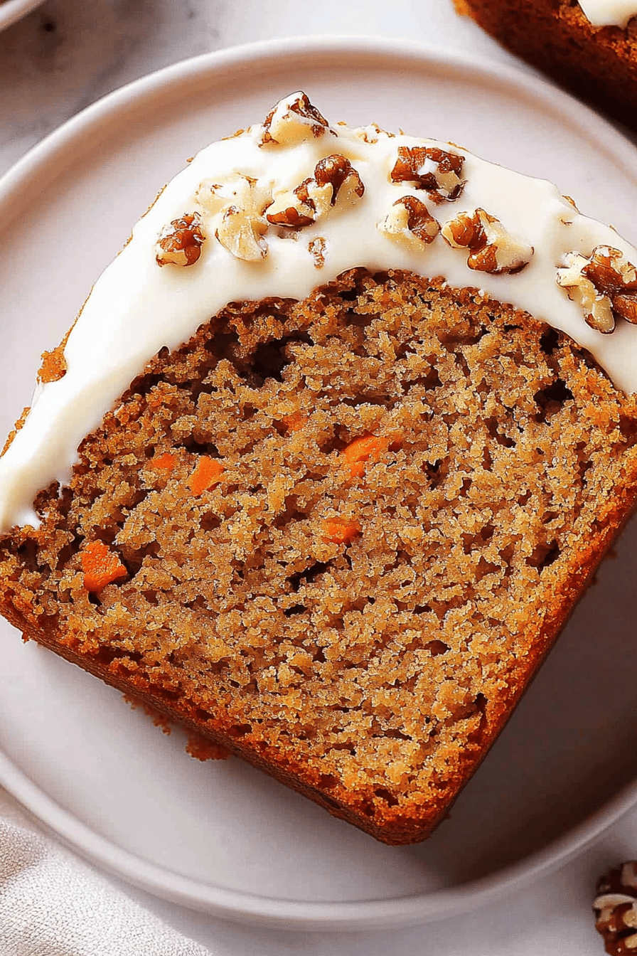 carrot cake loaf final dish beautifully presented and ready to serve