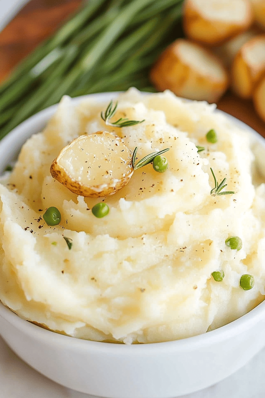 cream cheese mashed potatoes slice on plate showing perfect texture and swirl pattern