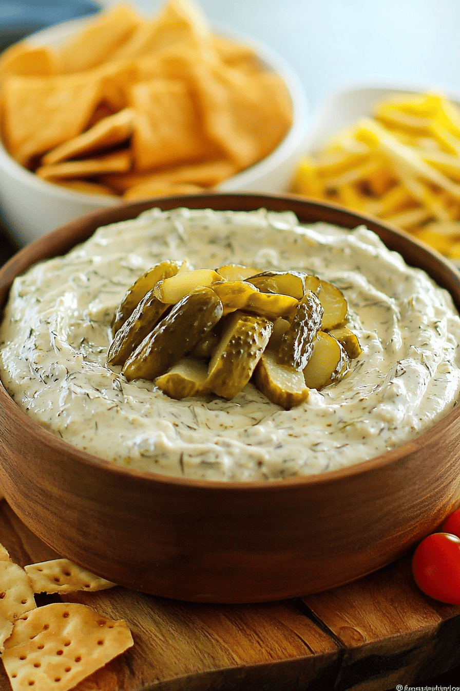 dill pickle dip recipe final dish beautifully presented and ready to serve