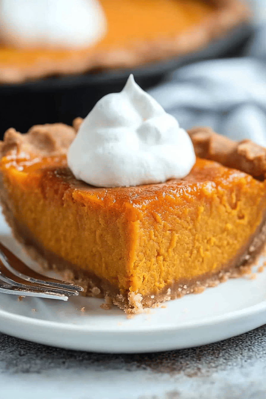 freeze sweet potato pie slice on plate showing perfect texture and swirl pattern