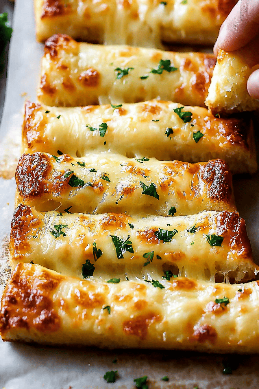 garlic cheese bread final dish beautifully presented and ready to serve