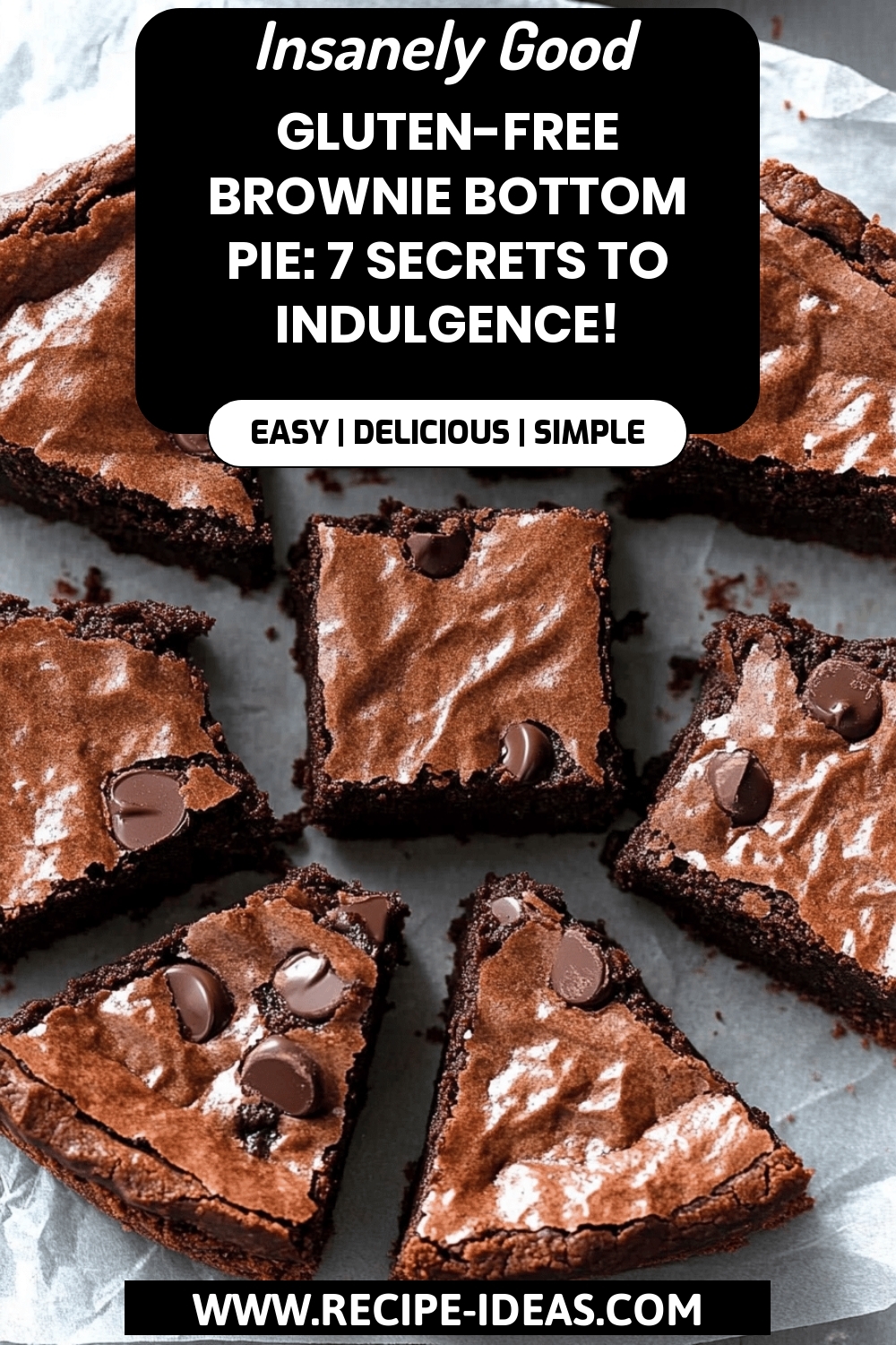 gluten-free brownie pie final dish beautifully presented and ready to serve