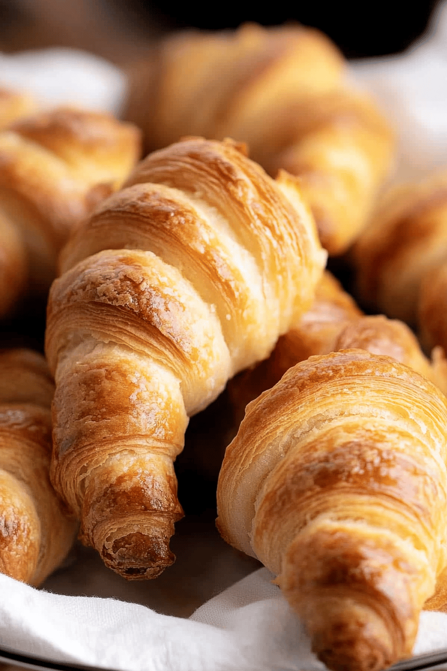 gluten-free croissants slice on plate showing perfect texture and swirl pattern