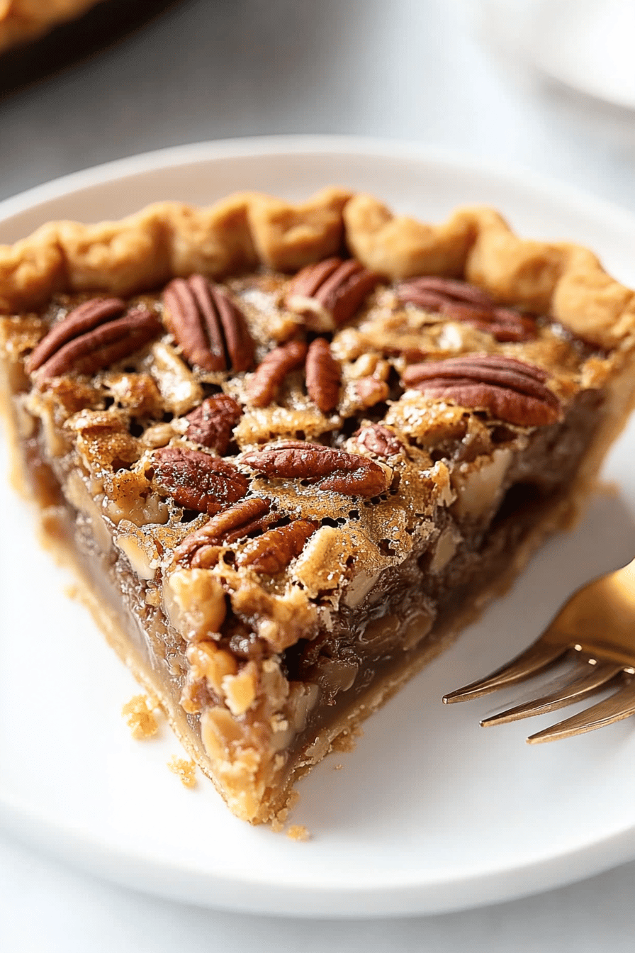 gluten-free pecan pie ingredients organized and measured on kitchen counter