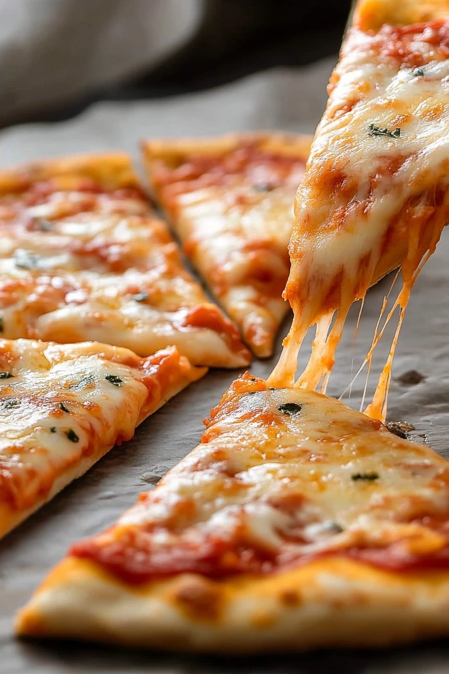 gluten-free pizza toppings slice on plate showing perfect texture and swirl pattern