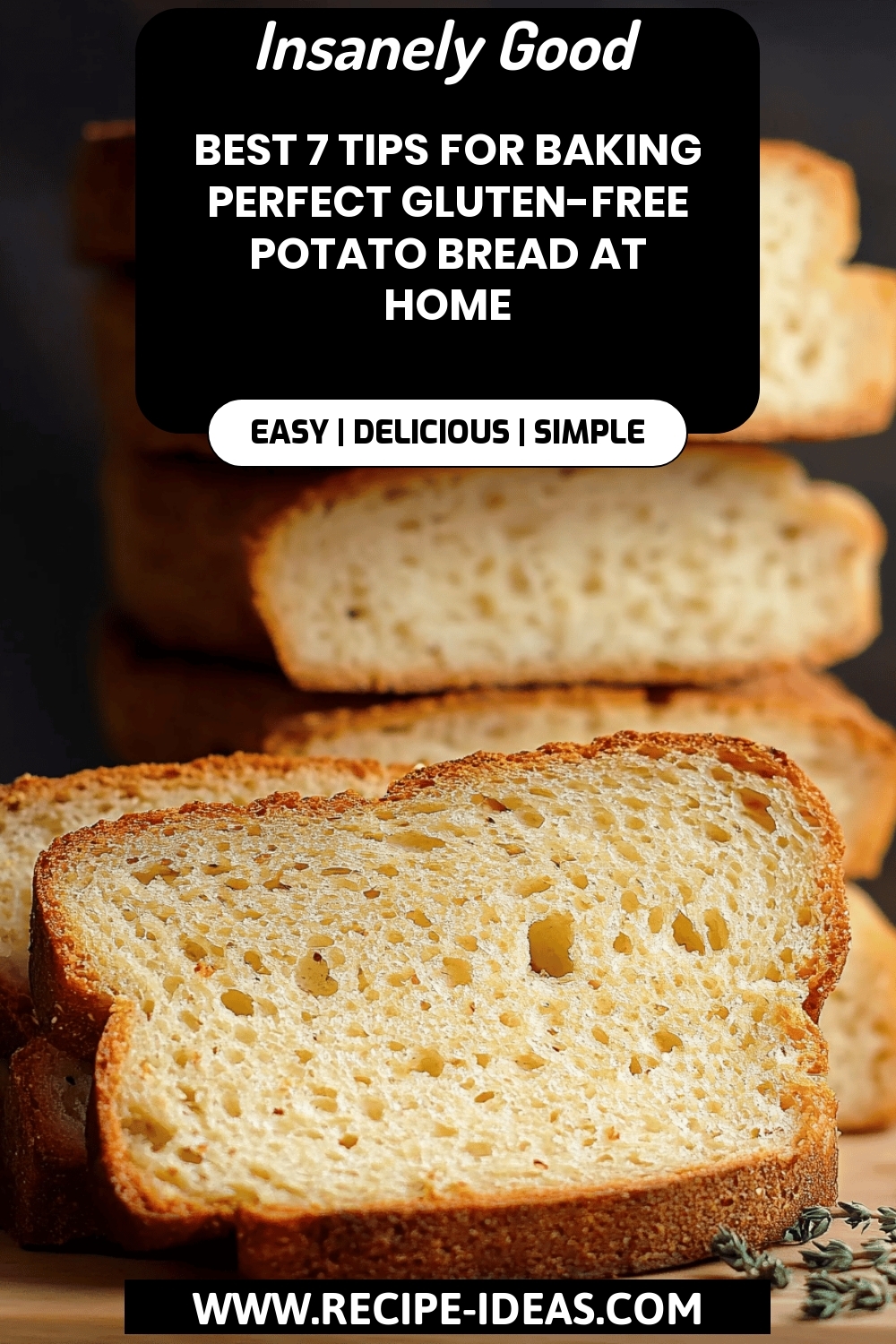 gluten-free potato bread final dish beautifully presented and ready to serve