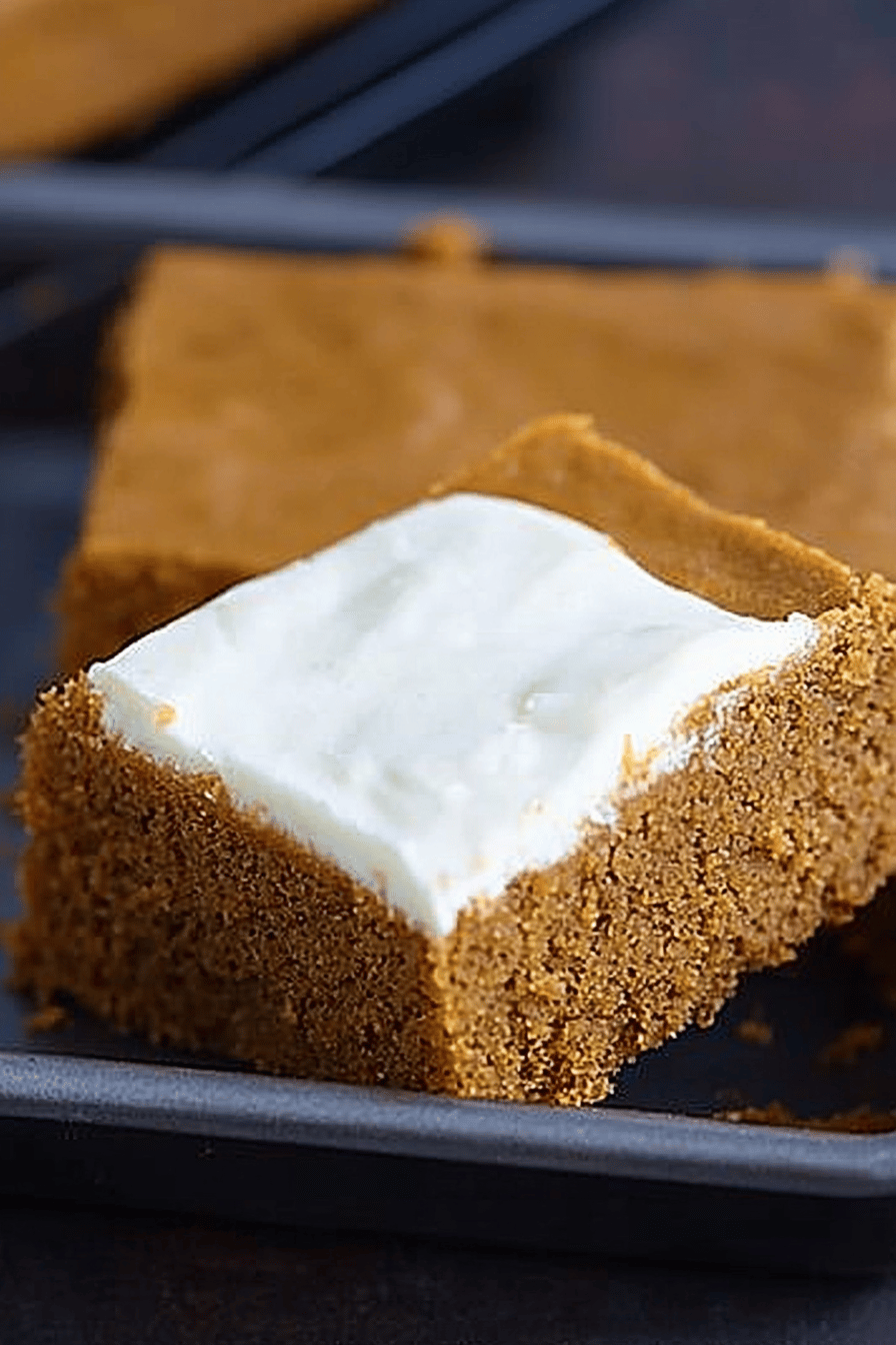 gluten-free pumpkin bars slice on plate showing perfect texture and swirl pattern