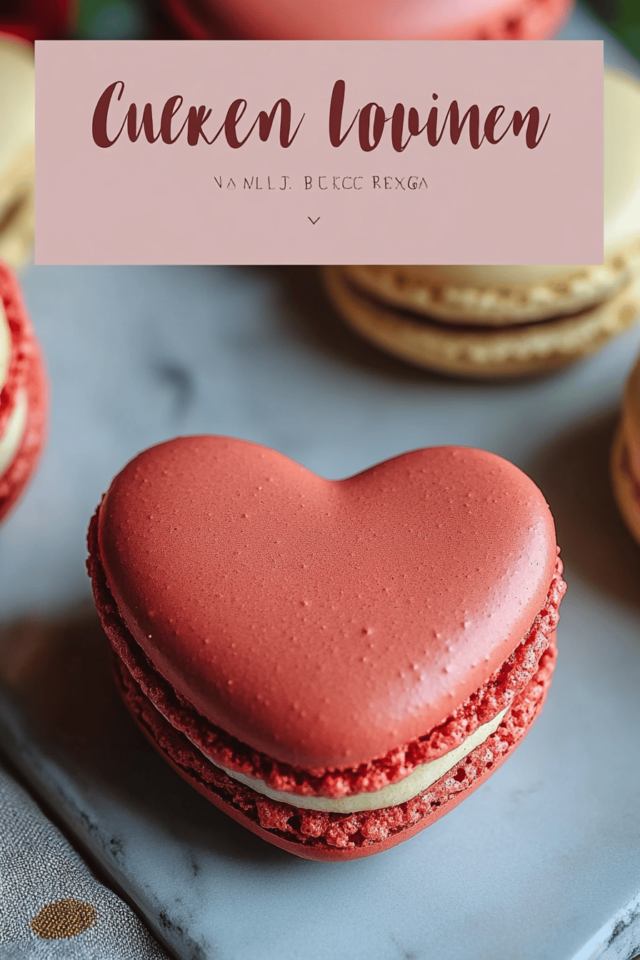 heart-shaped macarons final dish beautifully presented and ready to serve