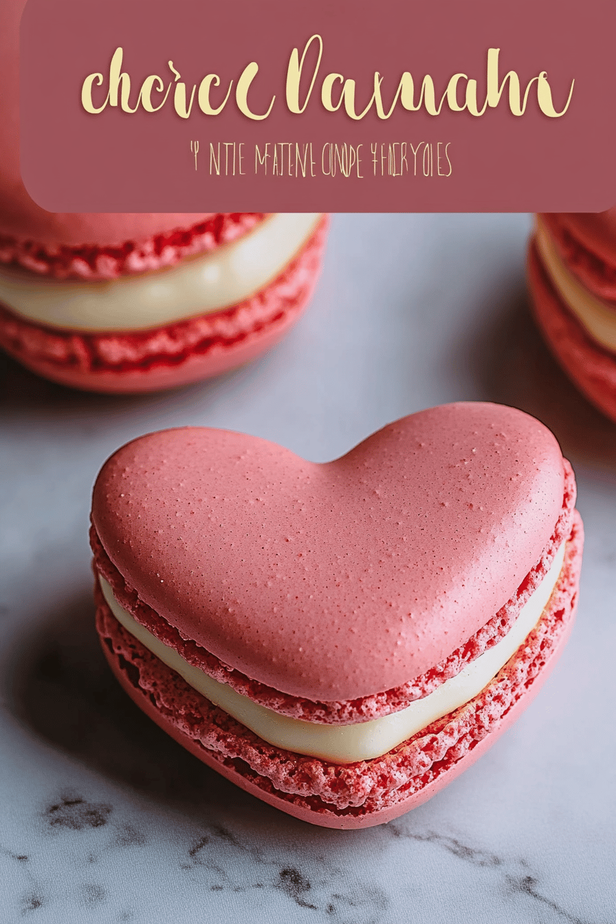 heart-shaped macarons