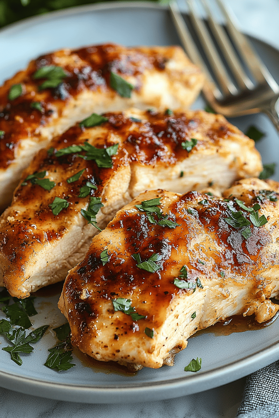 melt-in-your-mouth chicken slice on plate showing perfect texture and swirl pattern