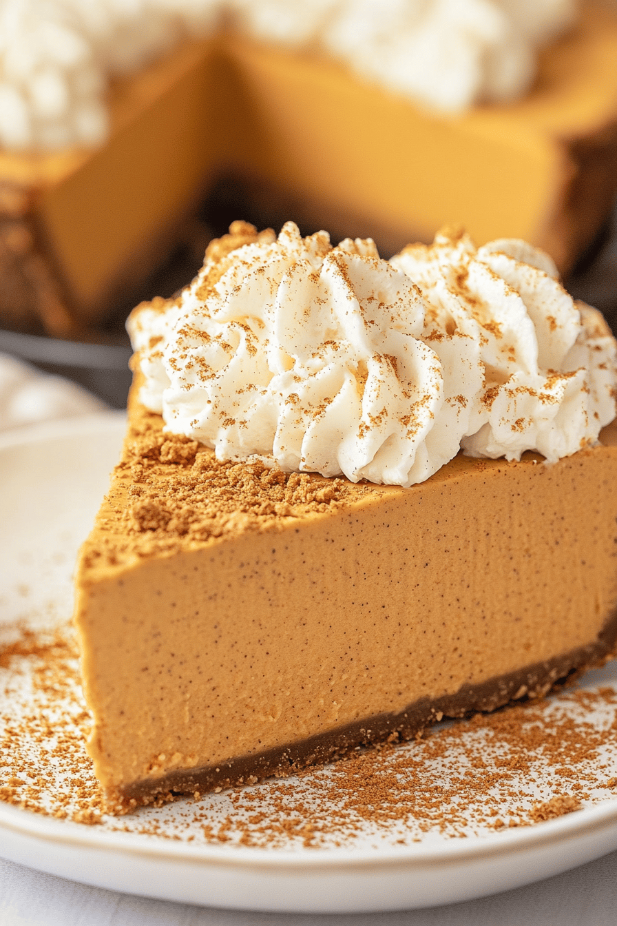 no-bake pumpkin pie final dish beautifully presented and ready to serve