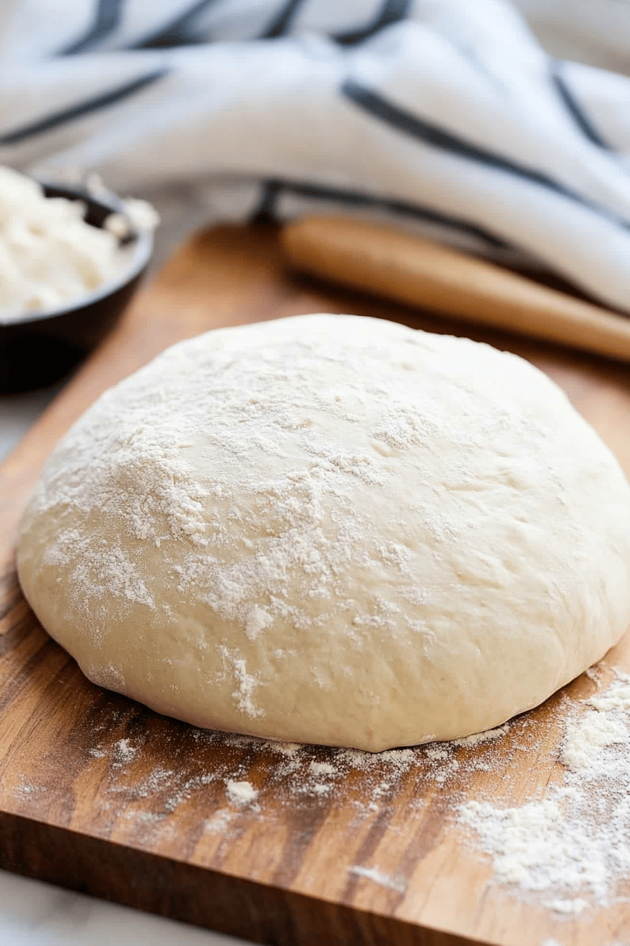 perfect pizza dough ingredients organized and measured on kitchen counter