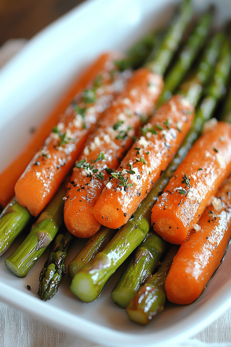 roasted asparagus and carrots