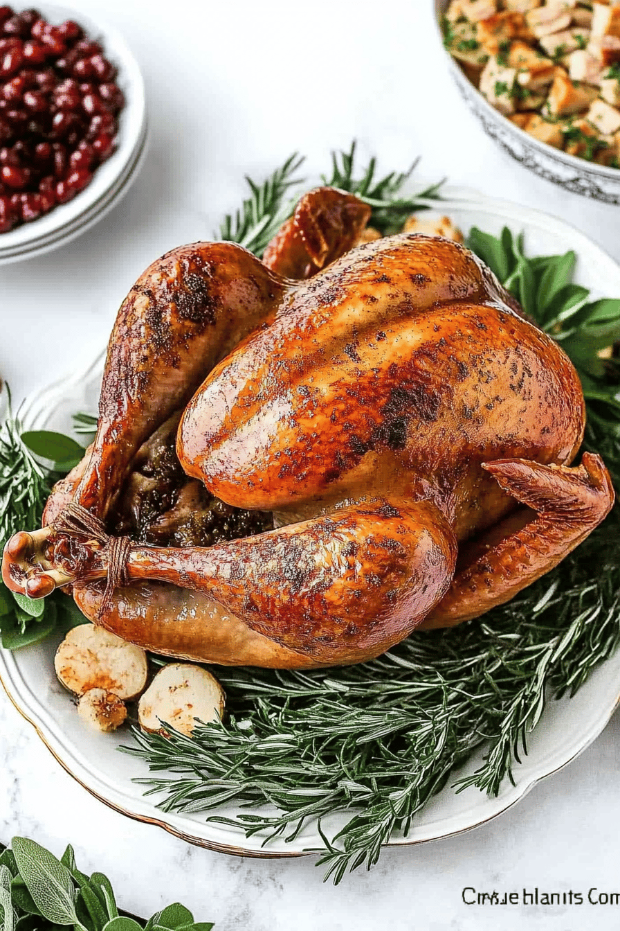 upside-down turkey final dish beautifully presented and ready to serve