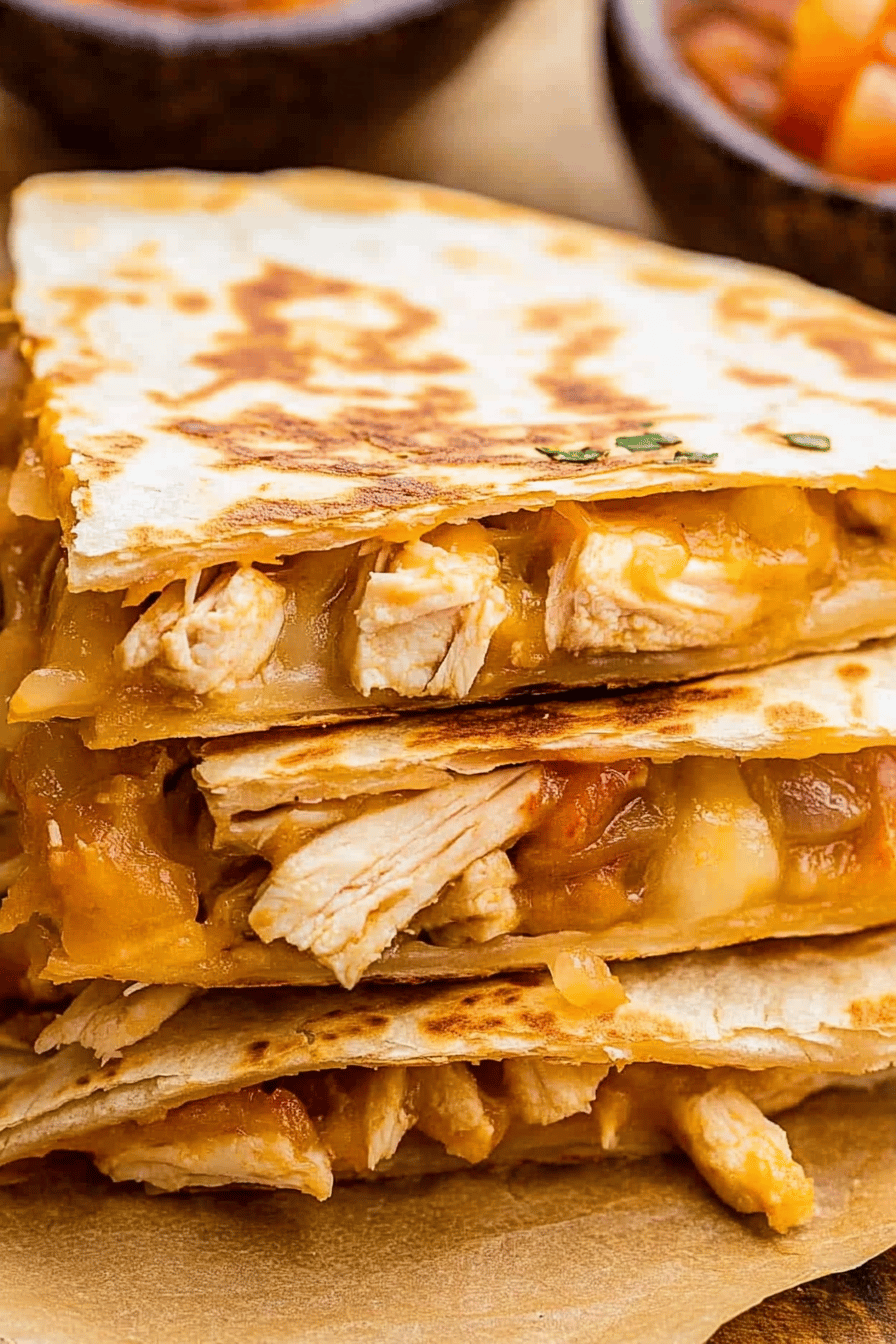 Chicken Quesadilla Recipe ingredients organized and measured on kitchen counter