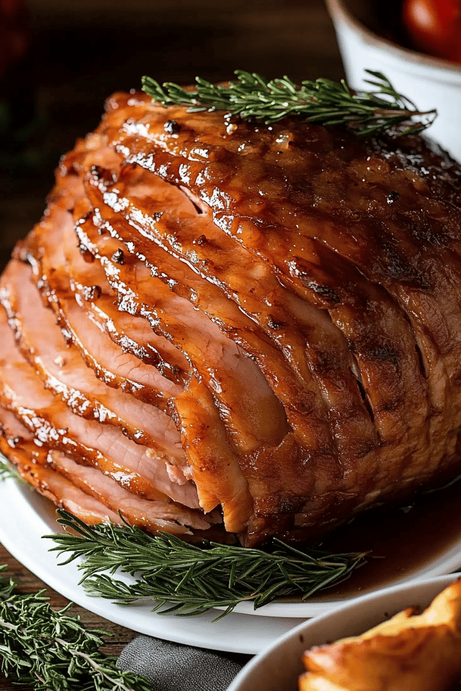 Crock-Pot Ham Recipe ingredients organized and measured on kitchen counter