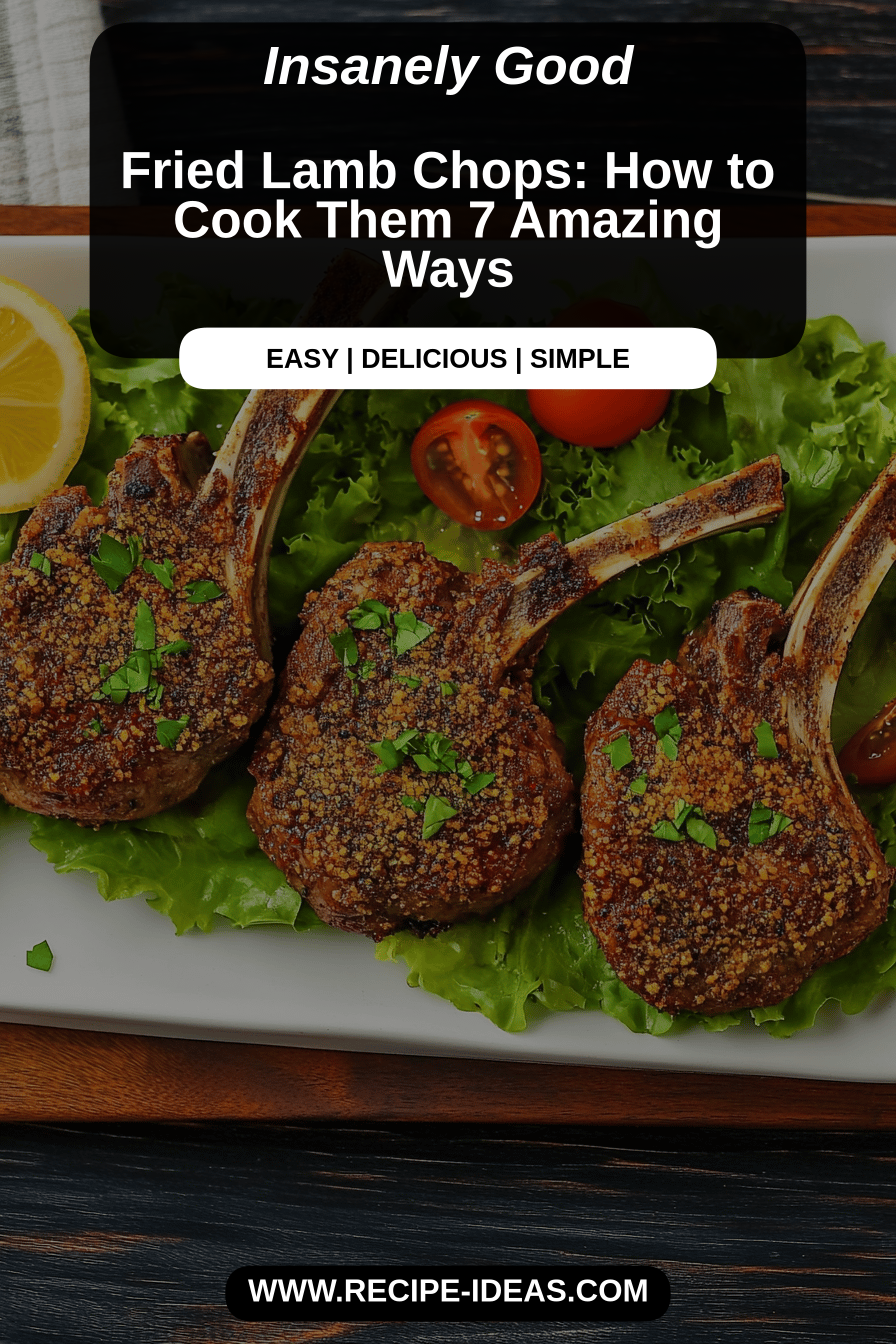 Fried lamb chops final dish beautifully presented and ready to serve