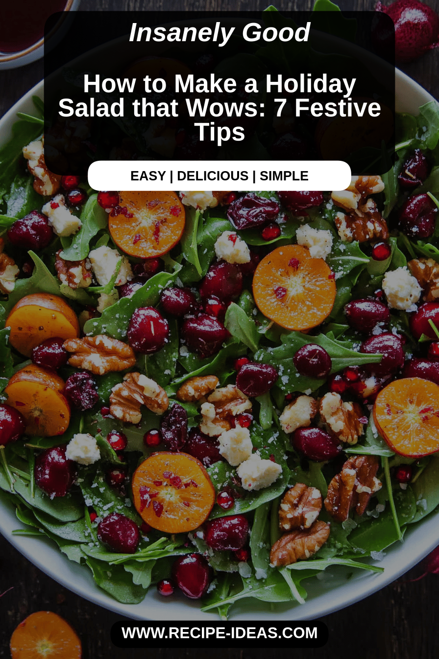 Holiday Salad Tips final dish beautifully presented and ready to serve