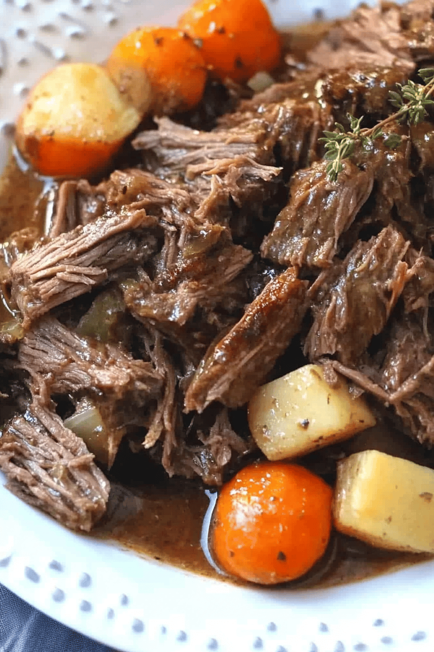 Instant Pot Pot Roast ingredients organized and measured on kitchen counter