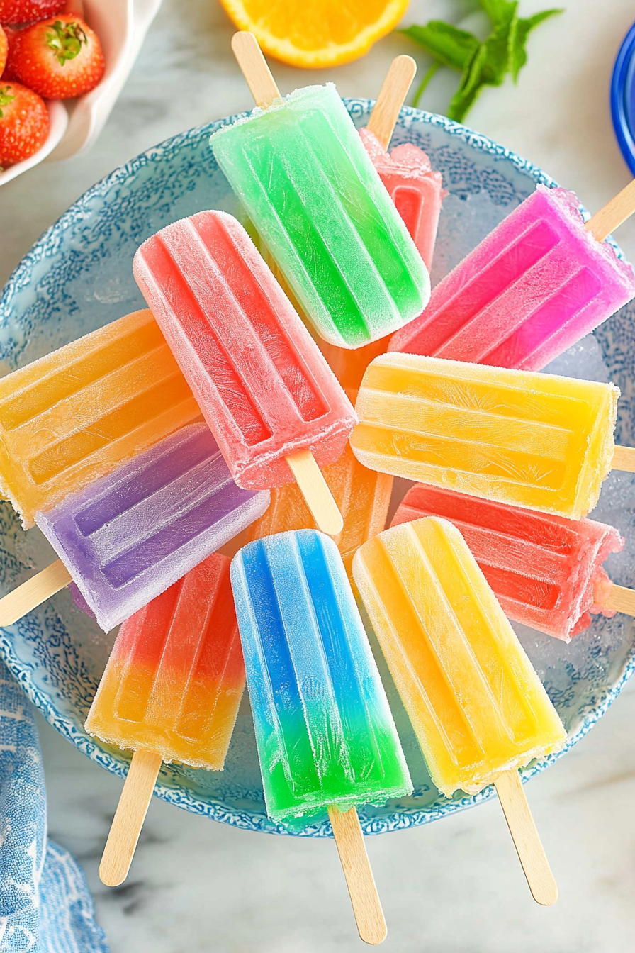 Jello popsicles ingredients organized and measured on kitchen counter
