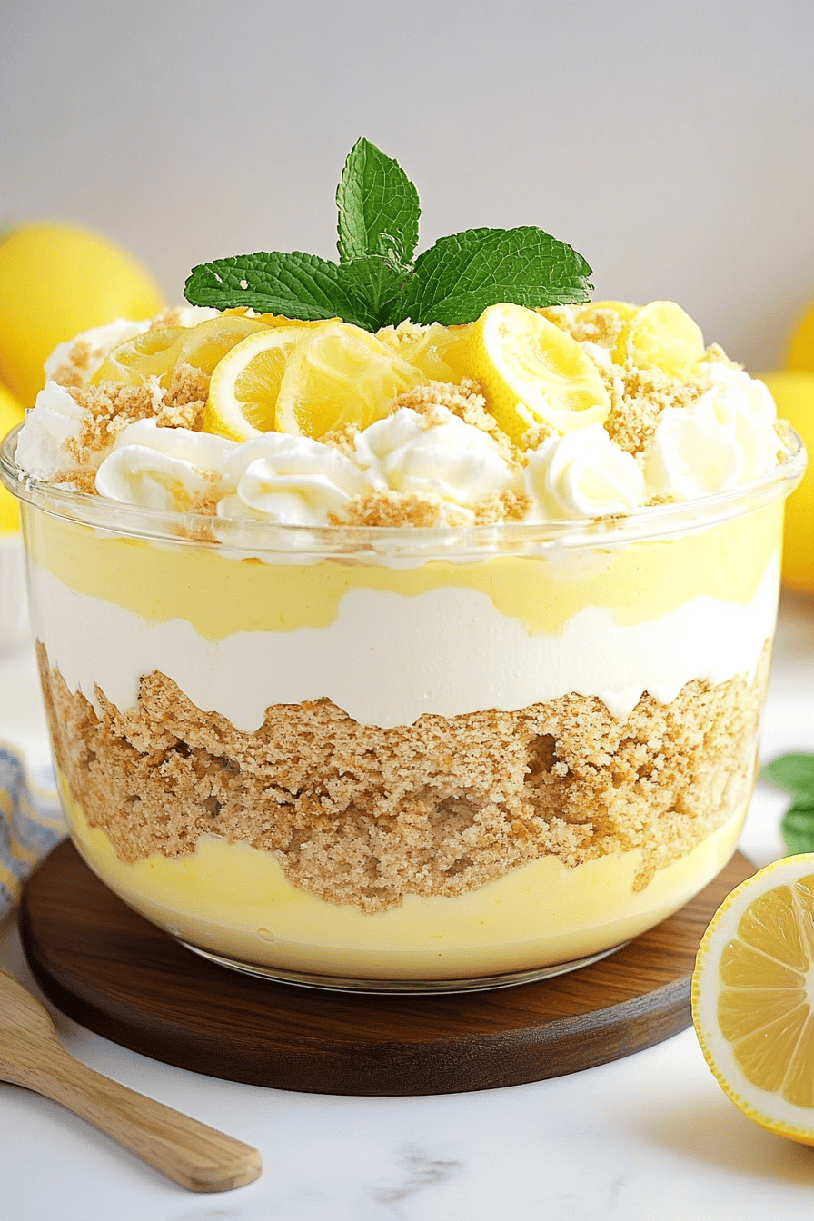 Lemon Trifle ingredients organized and measured on kitchen counter