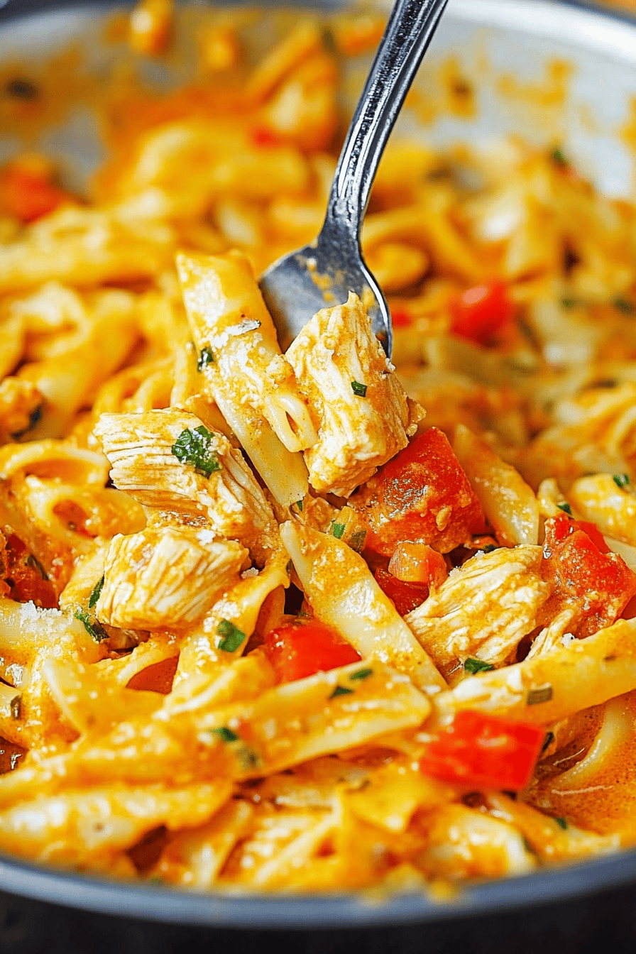 Mexican Chicken Pasta ingredients organized and measured on kitchen counter