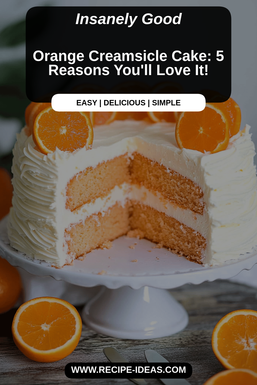 Orange Creamsicle Cake final dish beautifully presented and ready to serve