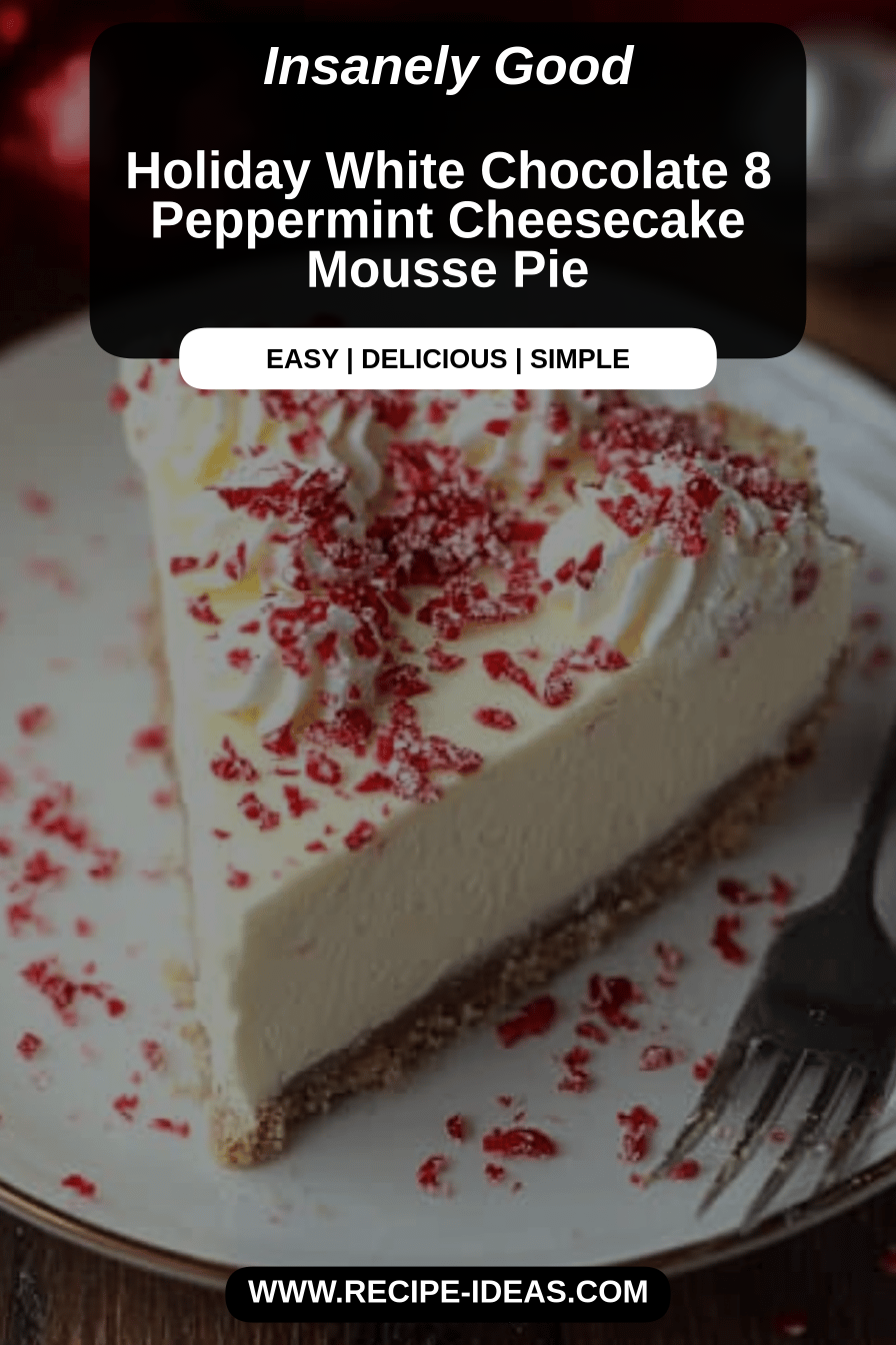 Peppermint cheesecake pie final dish beautifully presented and ready to serve
