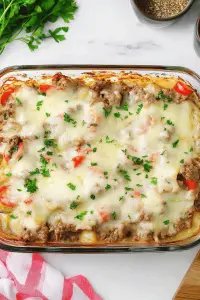 Philly cheesesteak casserole