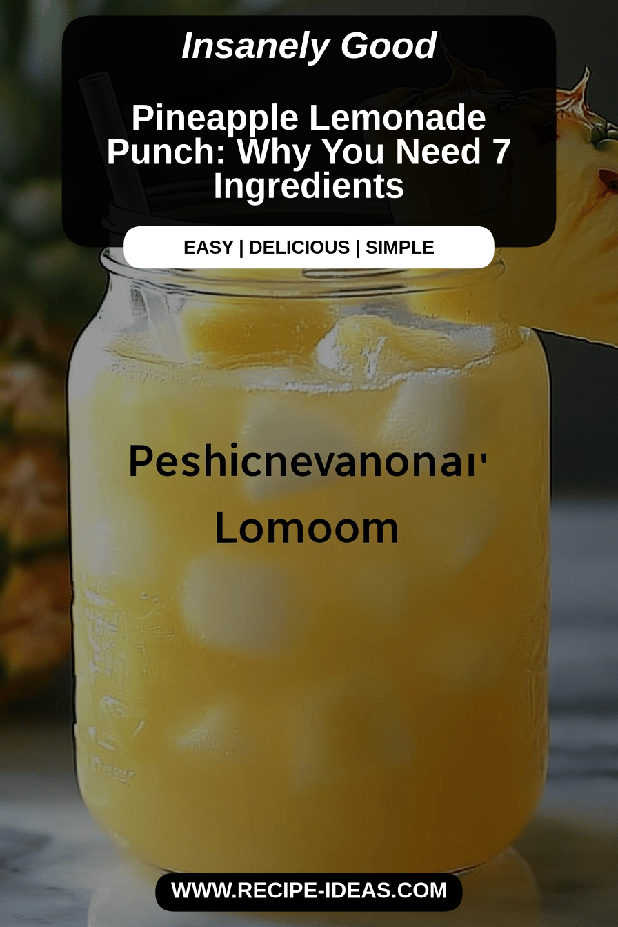 Pineapple Lemonade Punch final dish beautifully presented and ready to serve