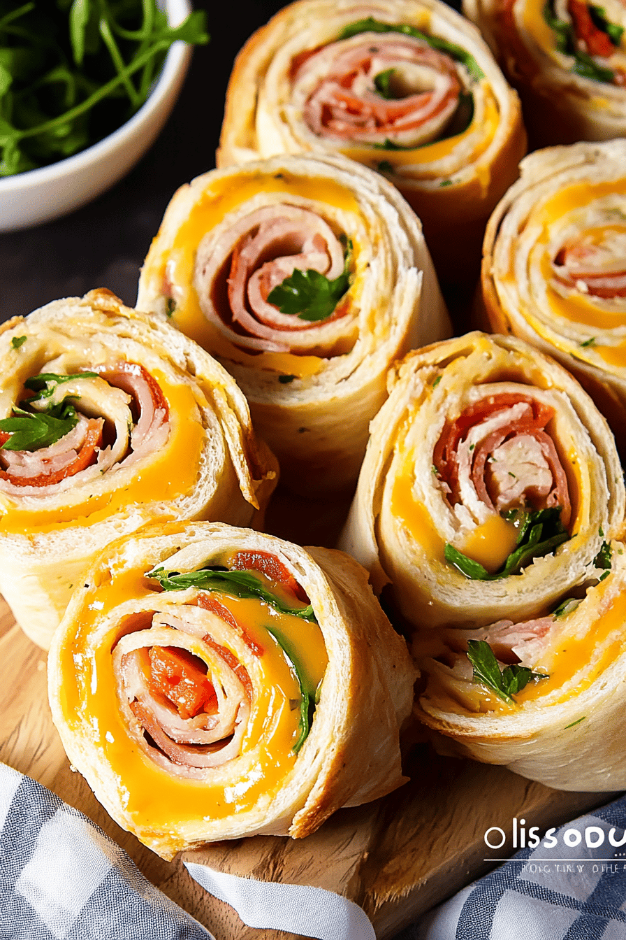 Pinwheel Sandwiches ingredients organized and measured on kitchen counter