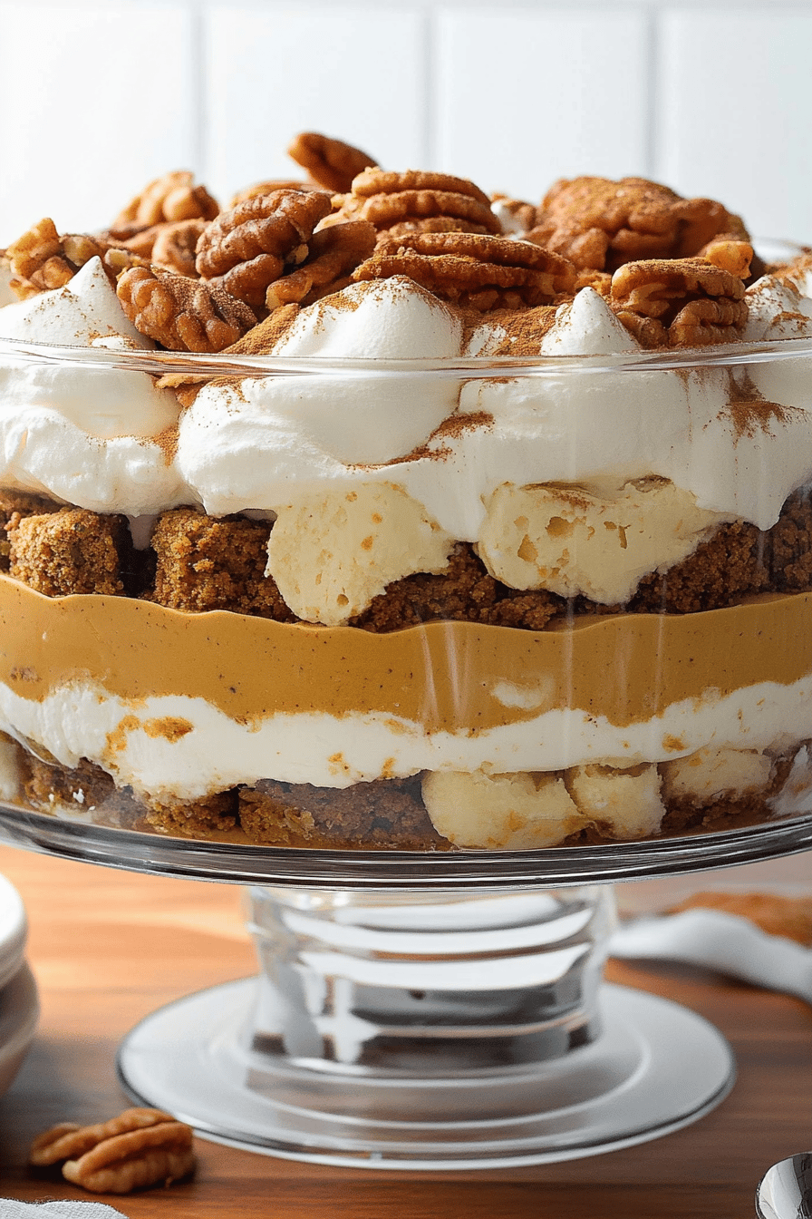 Pumpkin trifle ingredients organized and measured on kitchen counter