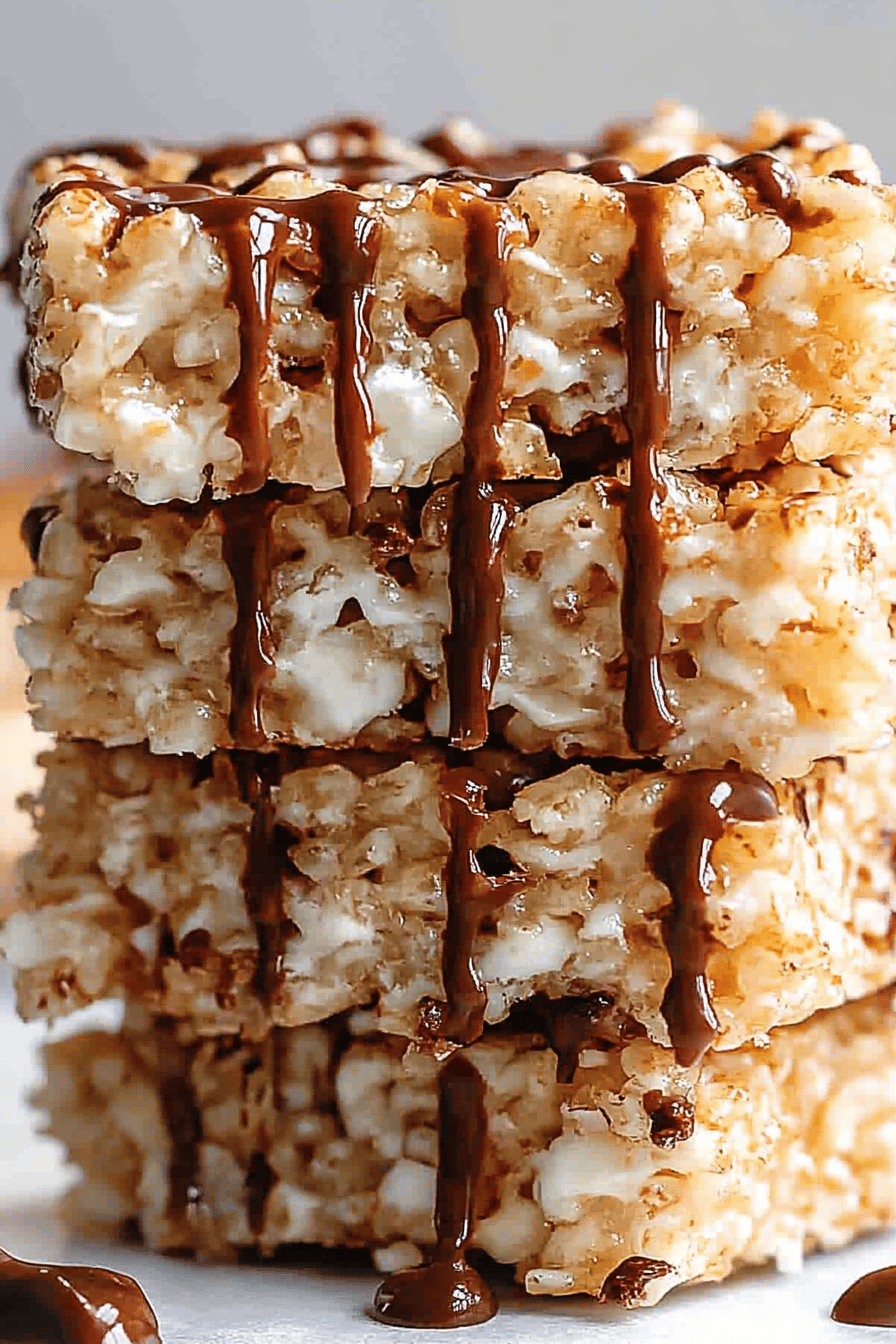 Rice Krispie Treats slice on plate showing perfect texture and swirl pattern