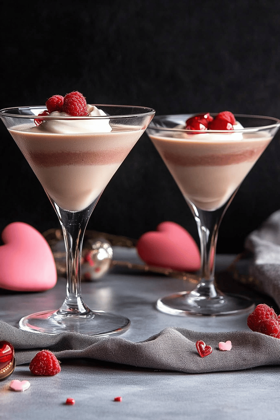 Valentine's mudslide recipe ingredients organized and measured on kitchen counter