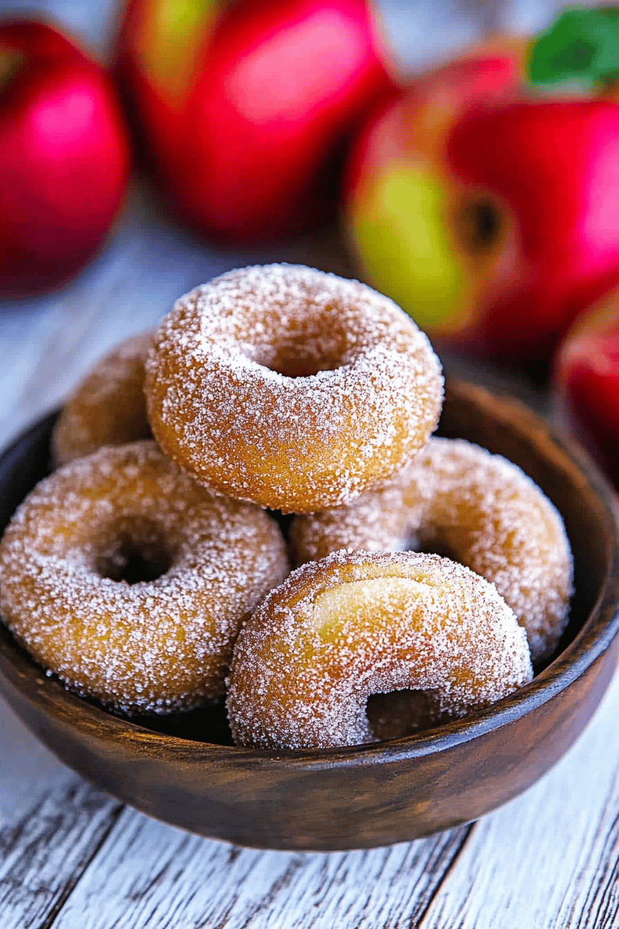 baked apple donuts ingredients organized and measured on kitchen counter