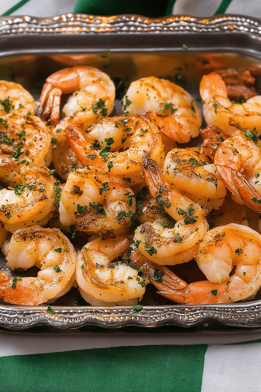 baked shrimp ingredients organized and measured on kitchen counter
