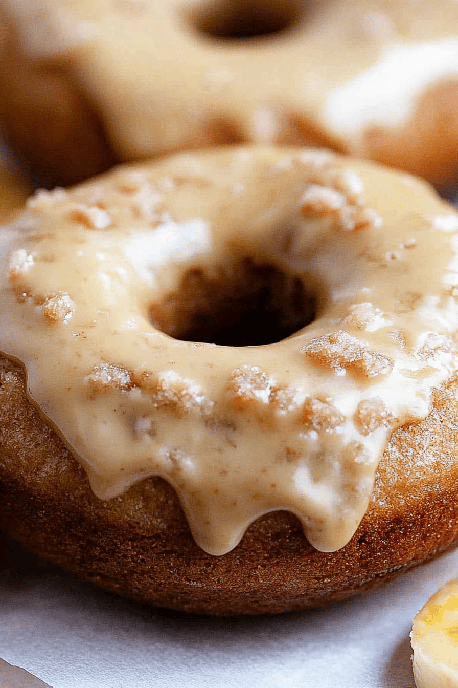 banana bread donuts slice on plate showing perfect texture and swirl pattern