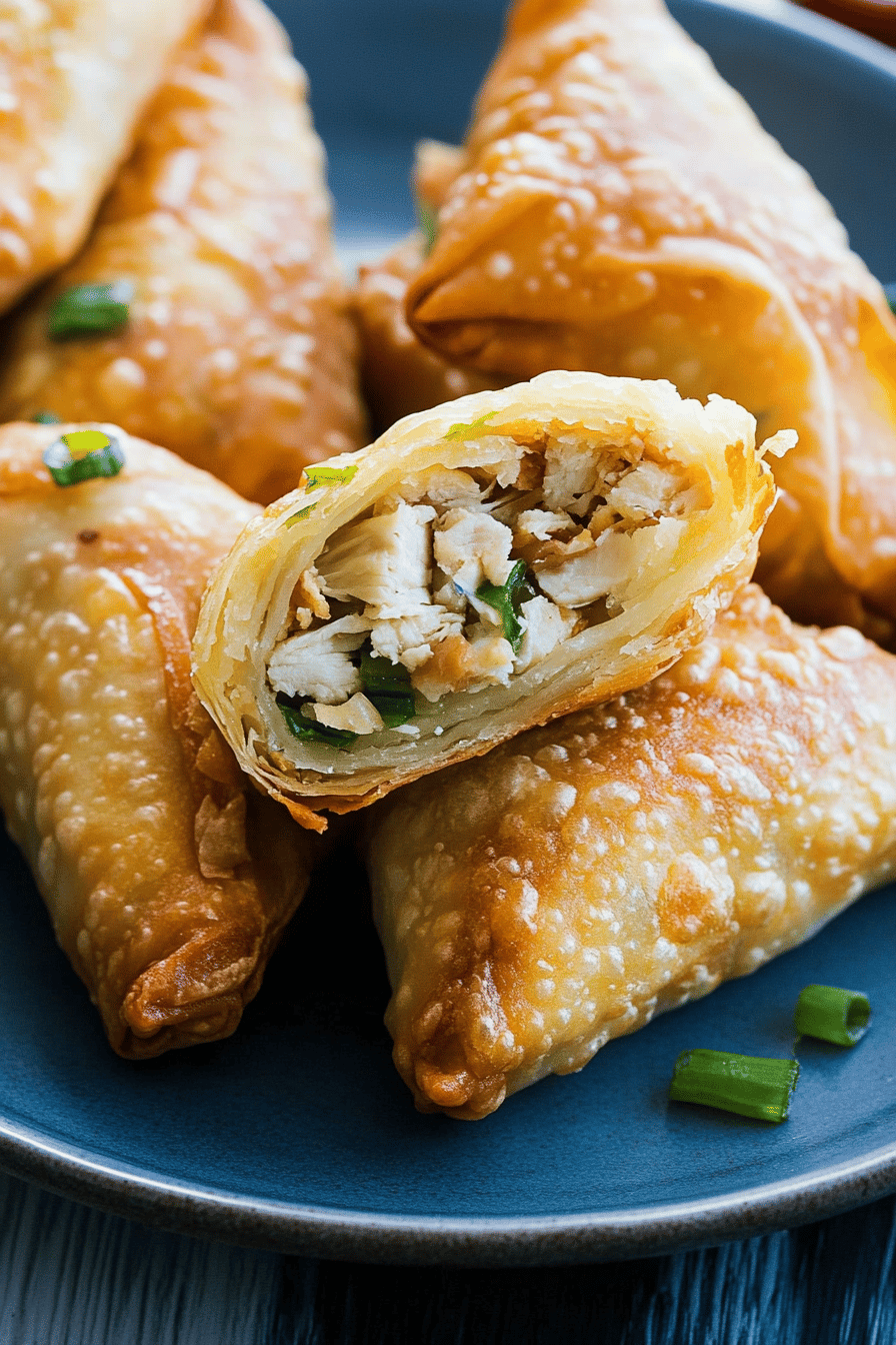 chicken egg rolls ingredients organized and measured on kitchen counter