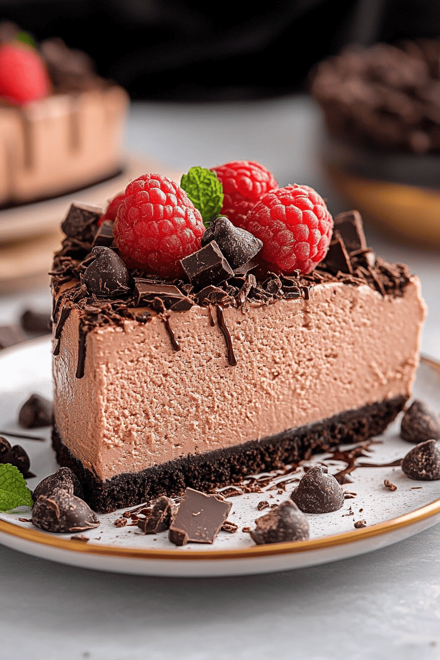 chocolate cheesecake ingredients organized and measured on kitchen counter